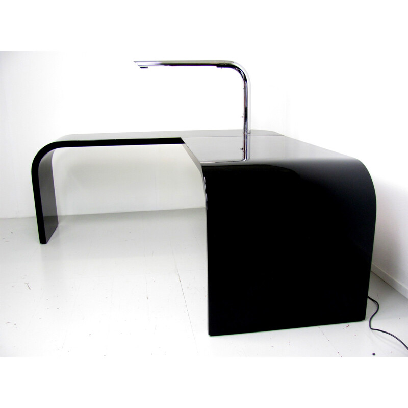 Nikol International "Direk" desk in black lacquered wood, Ennio CHIGGIO - 1970s