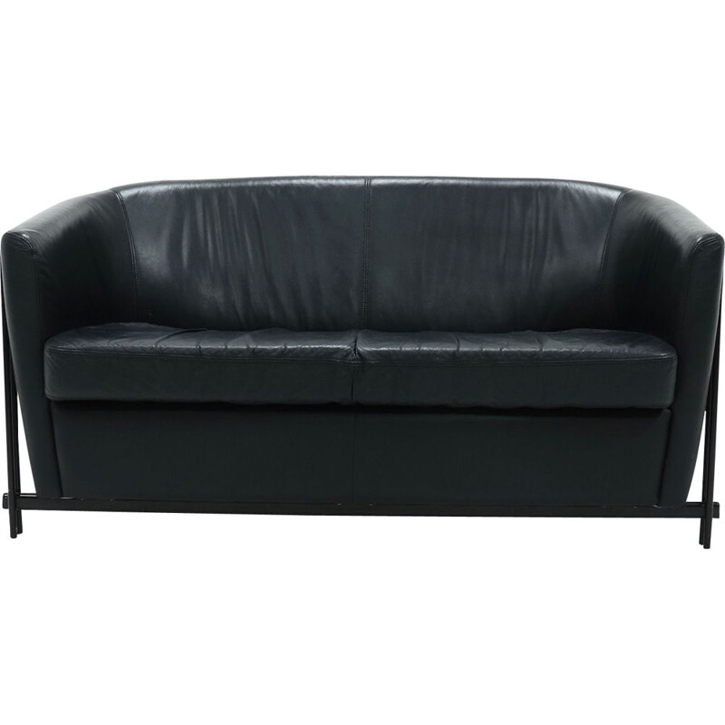 Vintage-Clubsofa aus schwarzem Leder, 1990