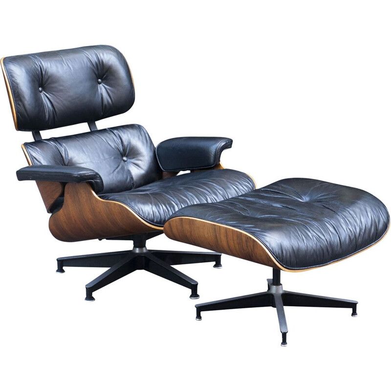 Vintage lounge chair and ottoman by Charles & Ray Eames for Herman Miller, USA 1978s