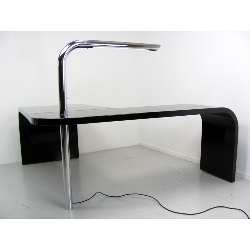 Nikol International "Direk" desk in black lacquered wood, Ennio CHIGGIO - 1970s