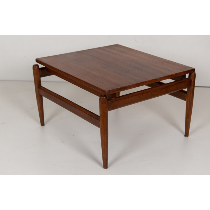 Mesa de centro vintage de madera maciza de Ico Parisi, Italia 1950-1960