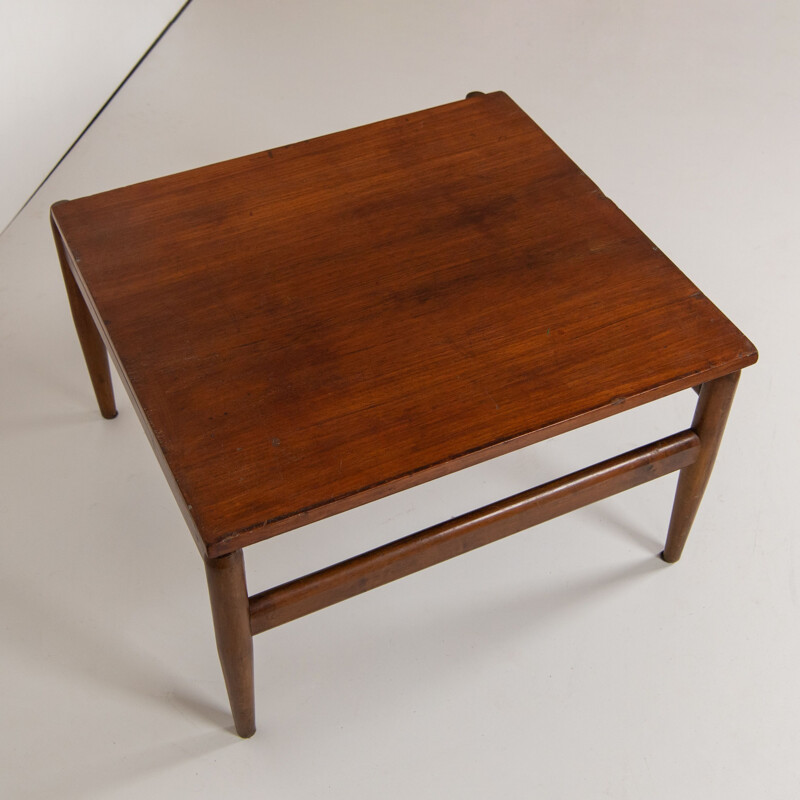 Mesa de centro vintage de madera maciza de Ico Parisi, Italia 1950-1960