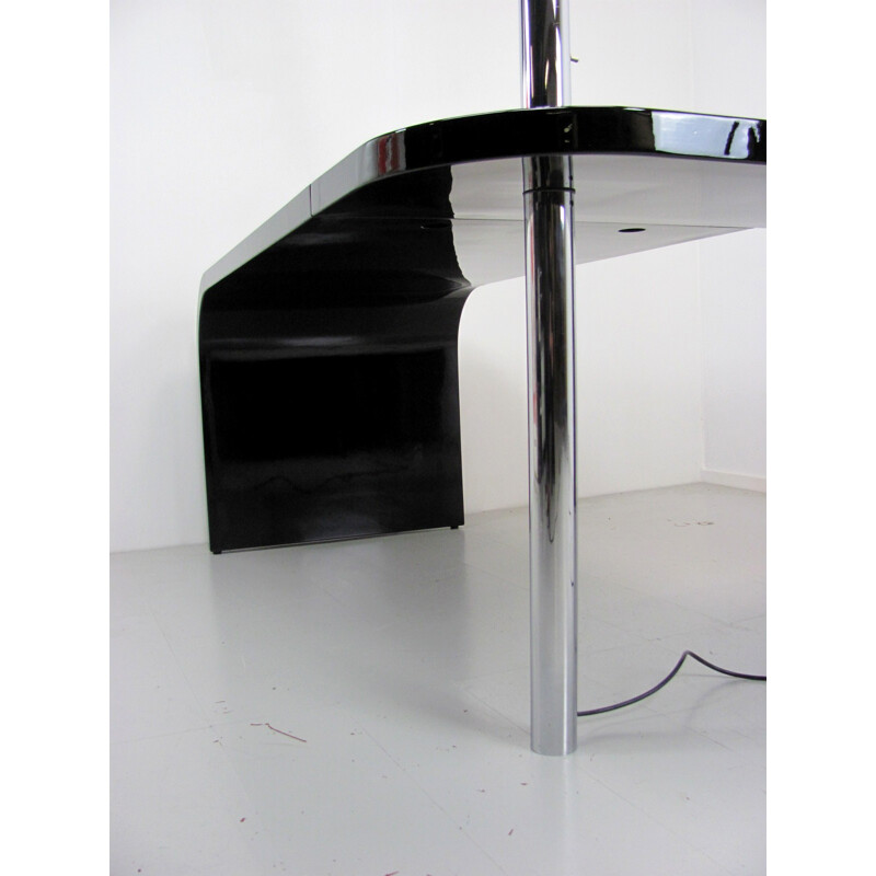 Nikol International "Direk" desk in black lacquered wood, Ennio CHIGGIO - 1970s