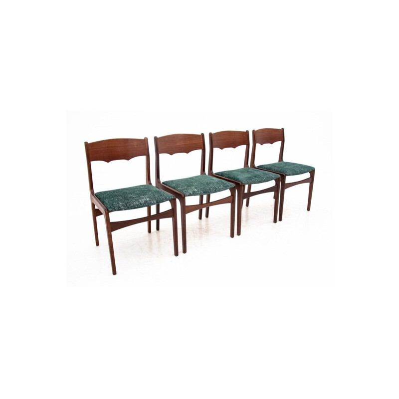 Vintage wood and fabric dining set, Denmark 1960s