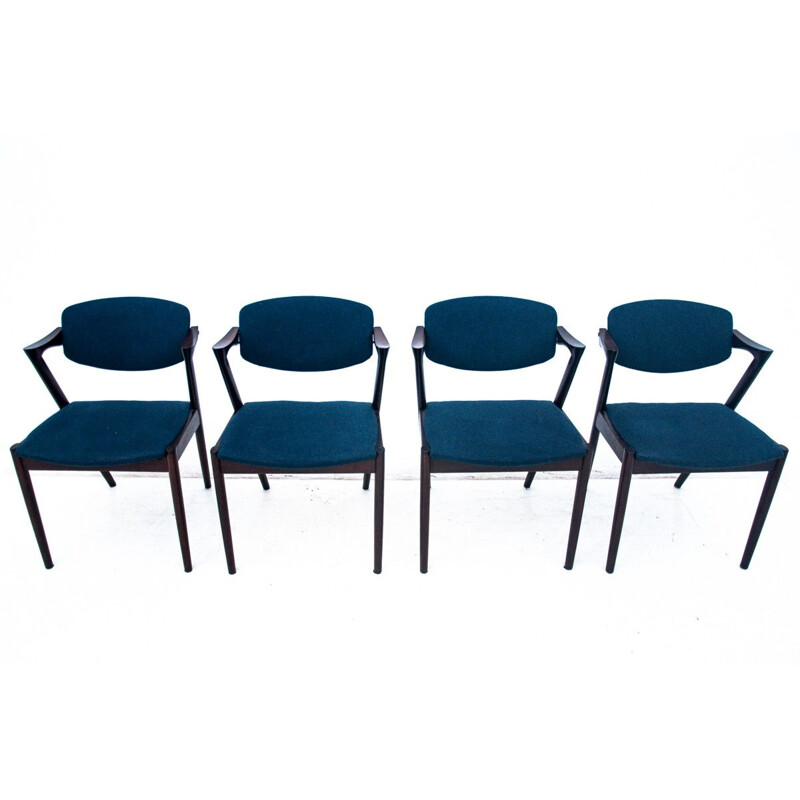 Set of 4 vintage Danish chairs model 42 by Kai Kristiansen, 1960s