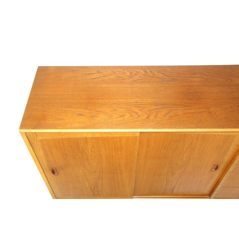 Scandinavian vintage teak and oakwood highboard, Sweden 1960