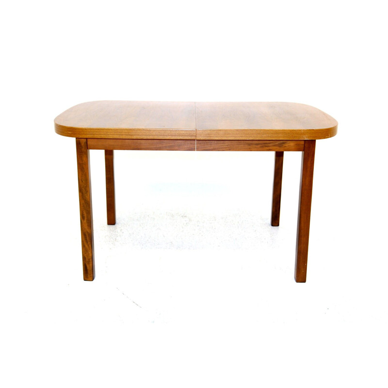 Vintage ronde notenhouten tafel, Zweden 1960