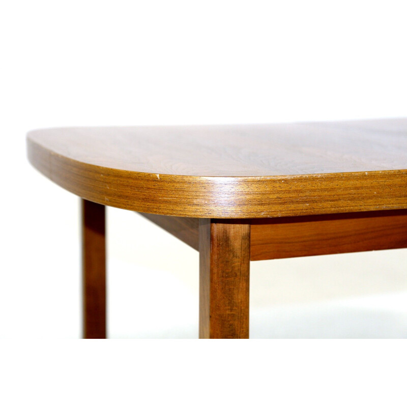 Vintage circular walnut table, Sweden 1960