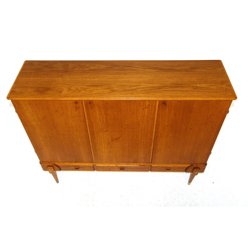 Credenza vintage in teak e faggio, Svezia 1960