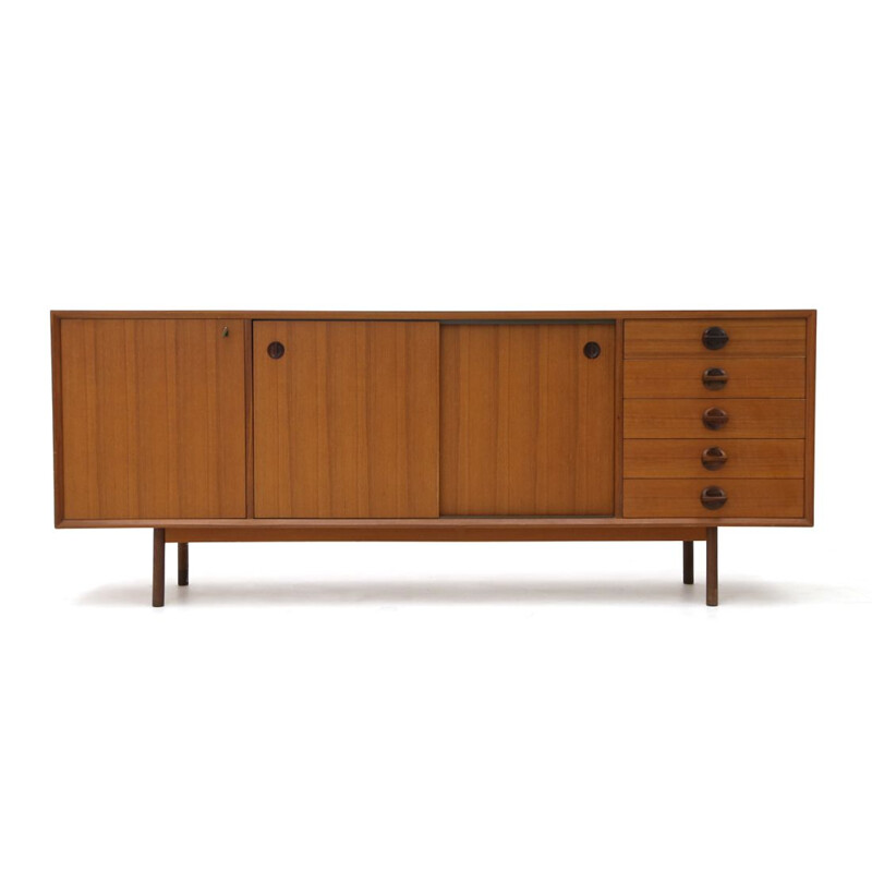 Vintage "Monika" sideboard in teak with drawers by Faram, 1960s