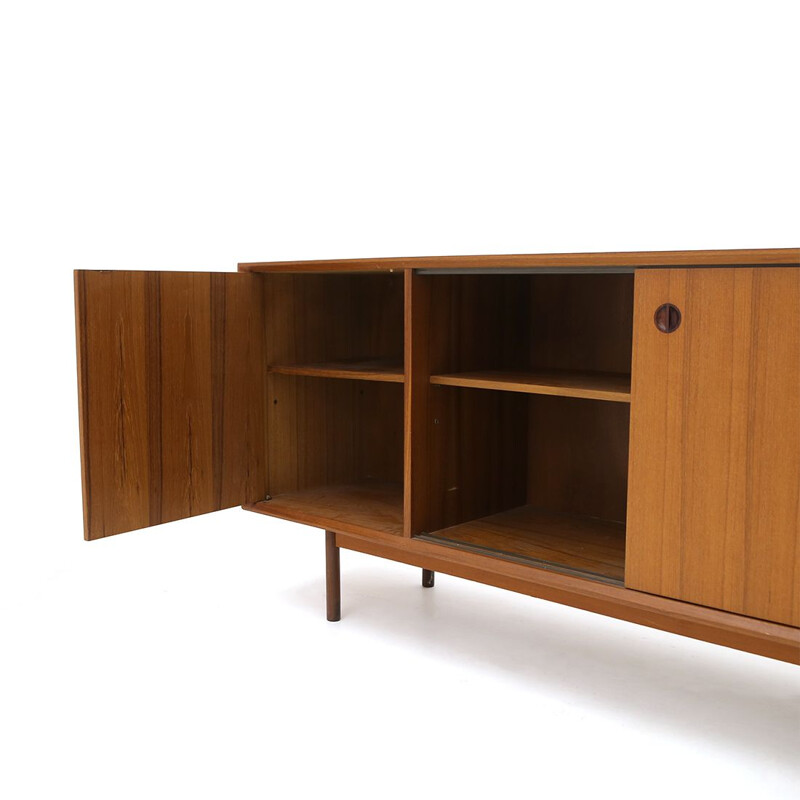 Vintage "Monika" sideboard in teak with drawers by Faram, 1960s