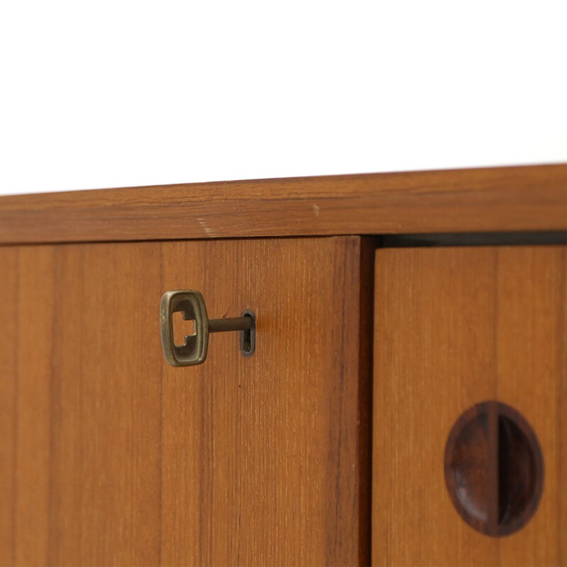 Vintage "Monika" sideboard in teak with drawers by Faram, 1960s