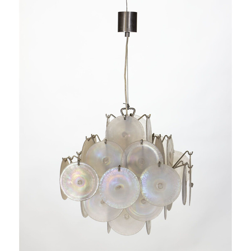 Vintage Murano glass pendant lamp by Carlo Nason for Vistosi, 1960