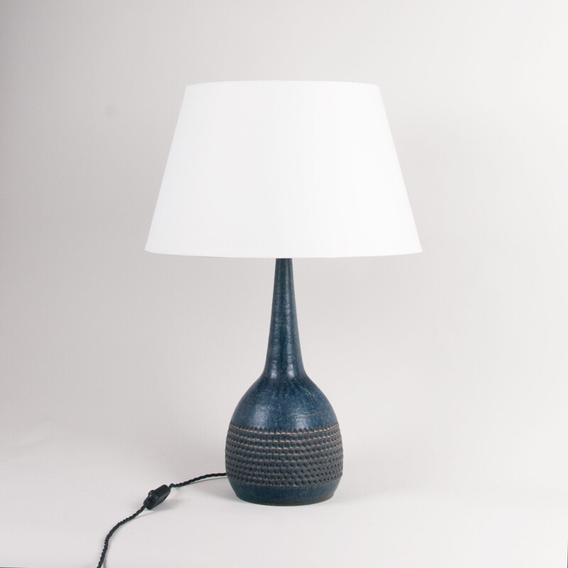 Lampe de table vintage émaillée bleue de Per Linnemann-Schmidt, Danemark 1960