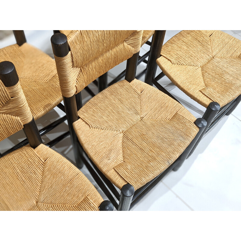 Set of 5 vintage chairs model Bauche by Charlotte Perriand for Steph Simon, 1956