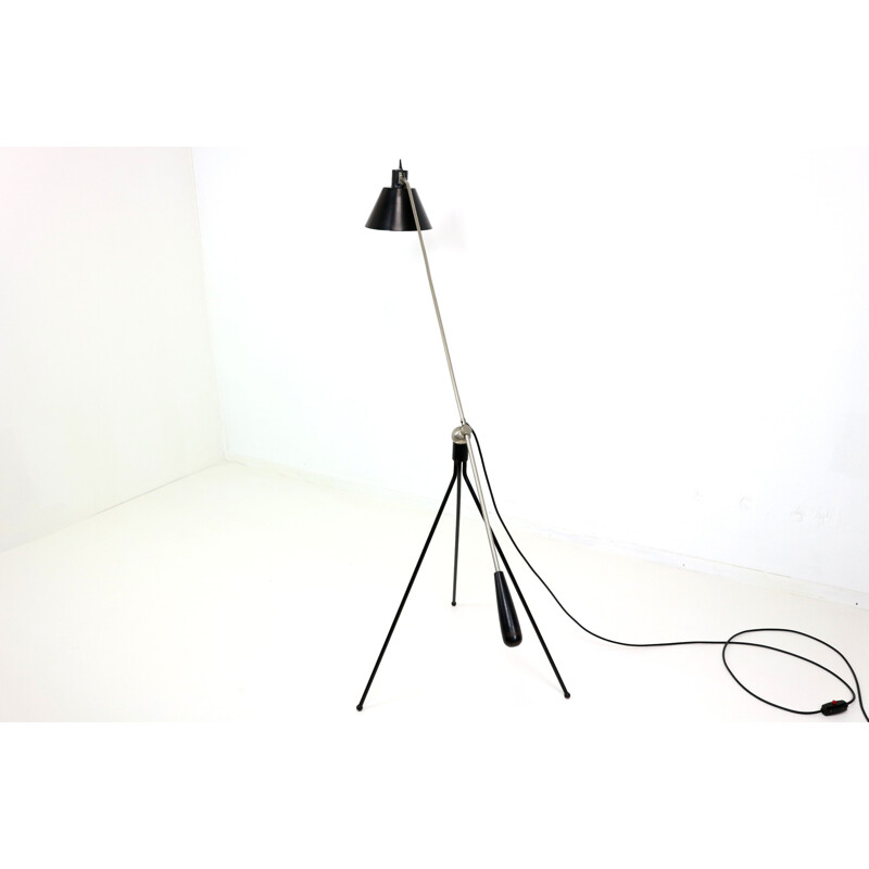 Artifort "Magneto" floor lamp in nickeled metal, H. FILLEKES - 1950s