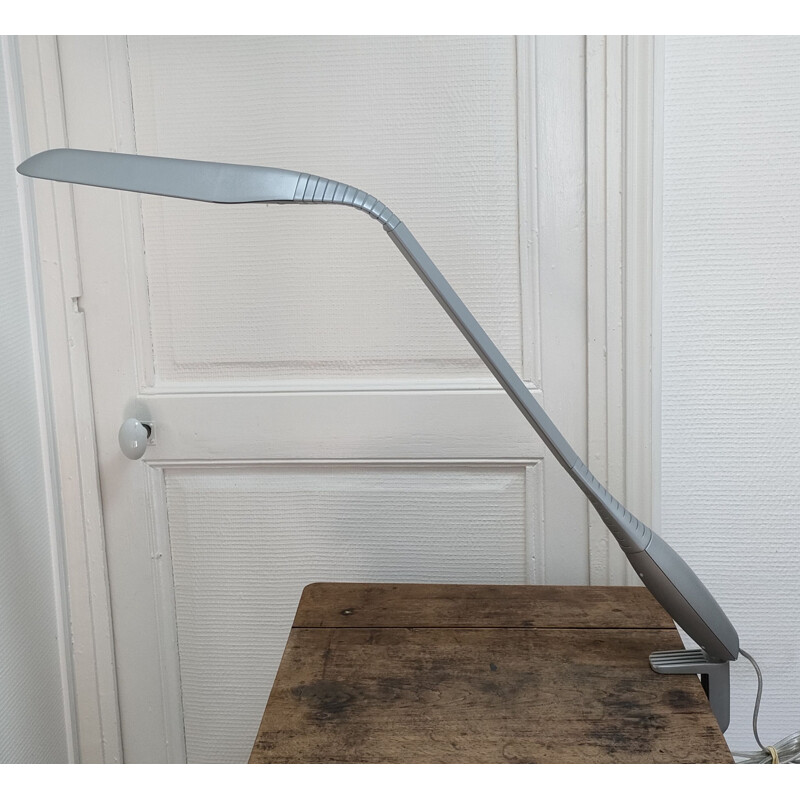 Vintage architect grey metallic lamp model Cobra by Philippe Michel for Manade, 1980