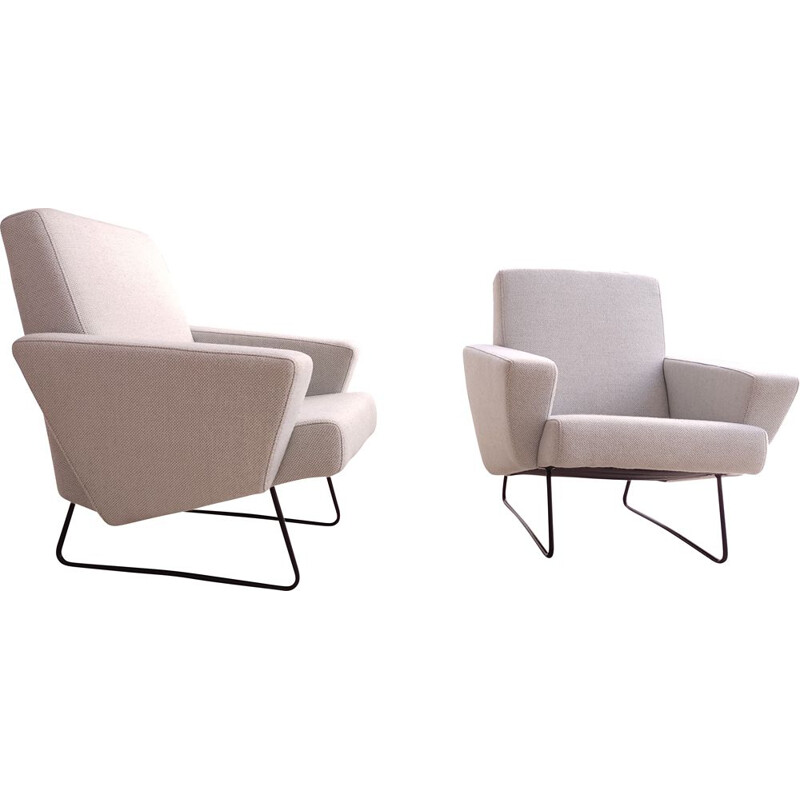 Pair of vintage armchairs model 45 by Geneviève Dangles & Christian DeFrance for Burov