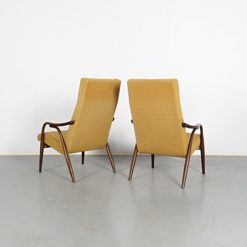 Pair of vintage armchairs, Czechoslovakia