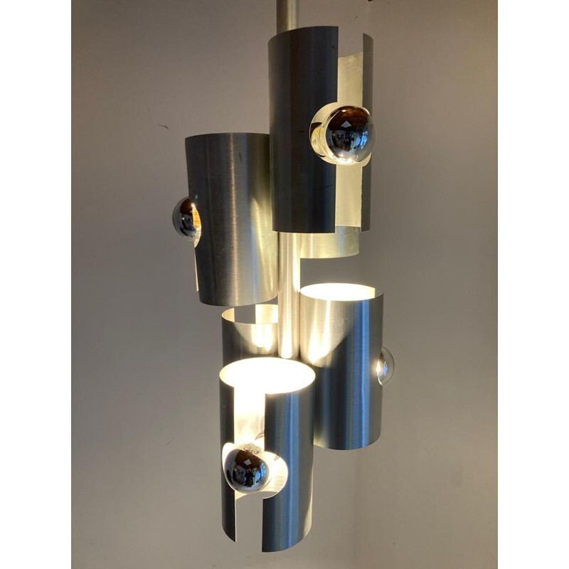 Candelabro de metal cromado Vintage de Max Sauze, 1970