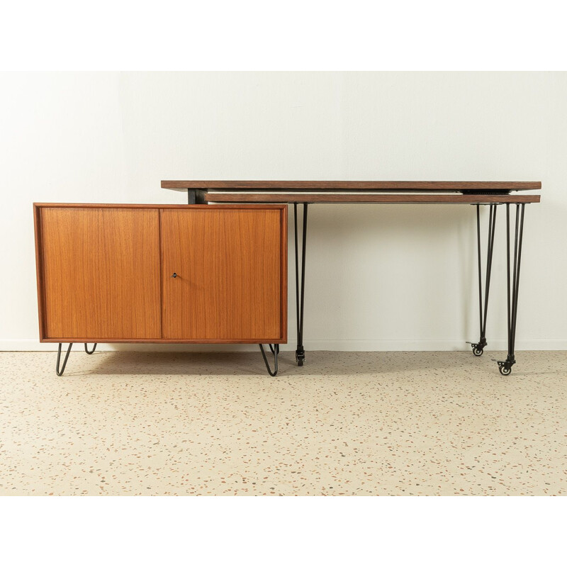 Bureau vintage en placage de teck par Heinrich Riestenpatt, Allemagne 1960