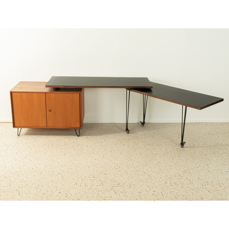 Bureau vintage en placage de teck par Heinrich Riestenpatt, Allemagne 1960