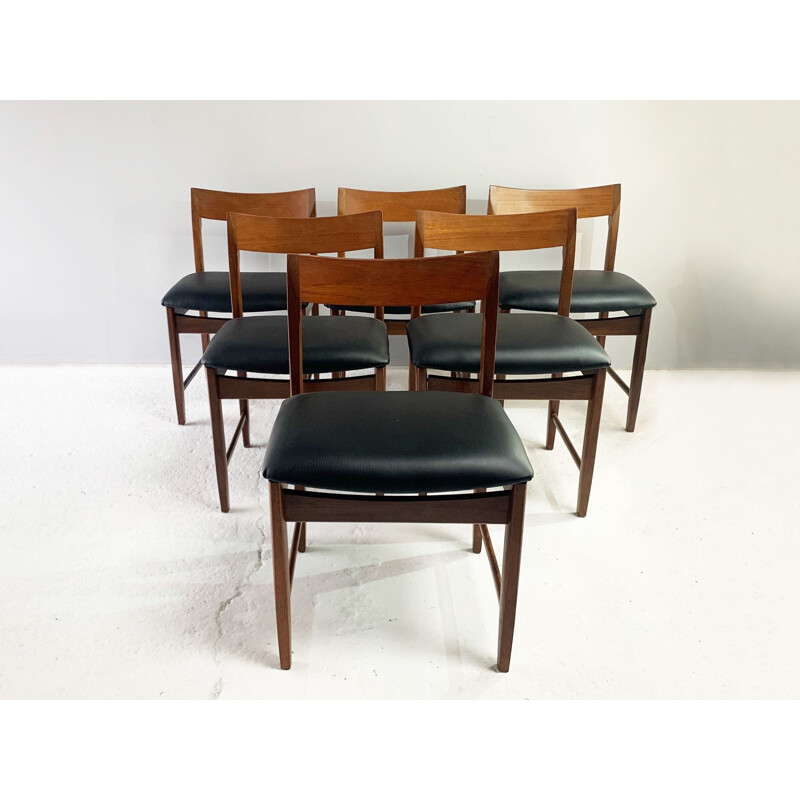 Set of 6 mid century Danish dining chairs, 1960s