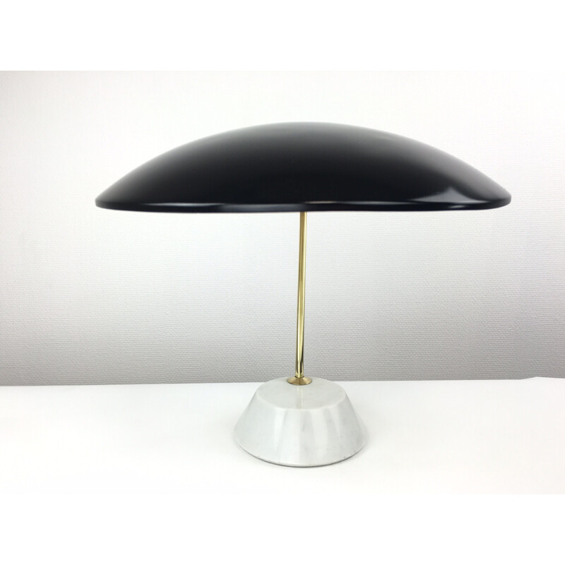 Stilnovo table lamp in marble and brushed brass, Bruno GATTA - 1960s