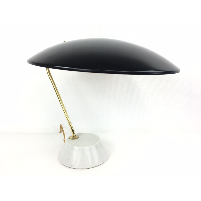 Stilnovo table lamp in marble and brushed brass, Bruno GATTA - 1960s