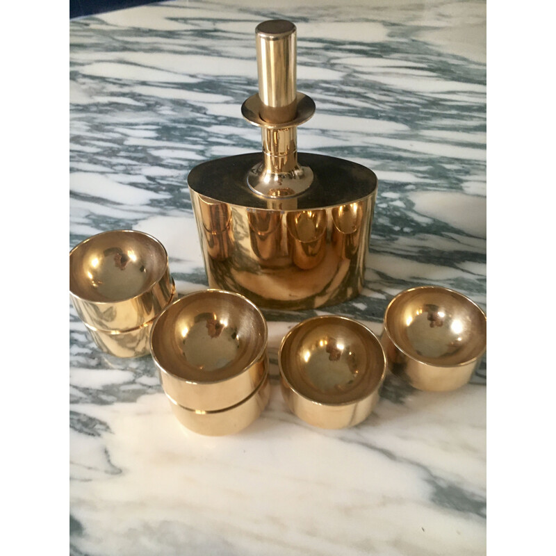Vintage gold-plated service by Pierre Forsell for Skultuna, Sweden 1970