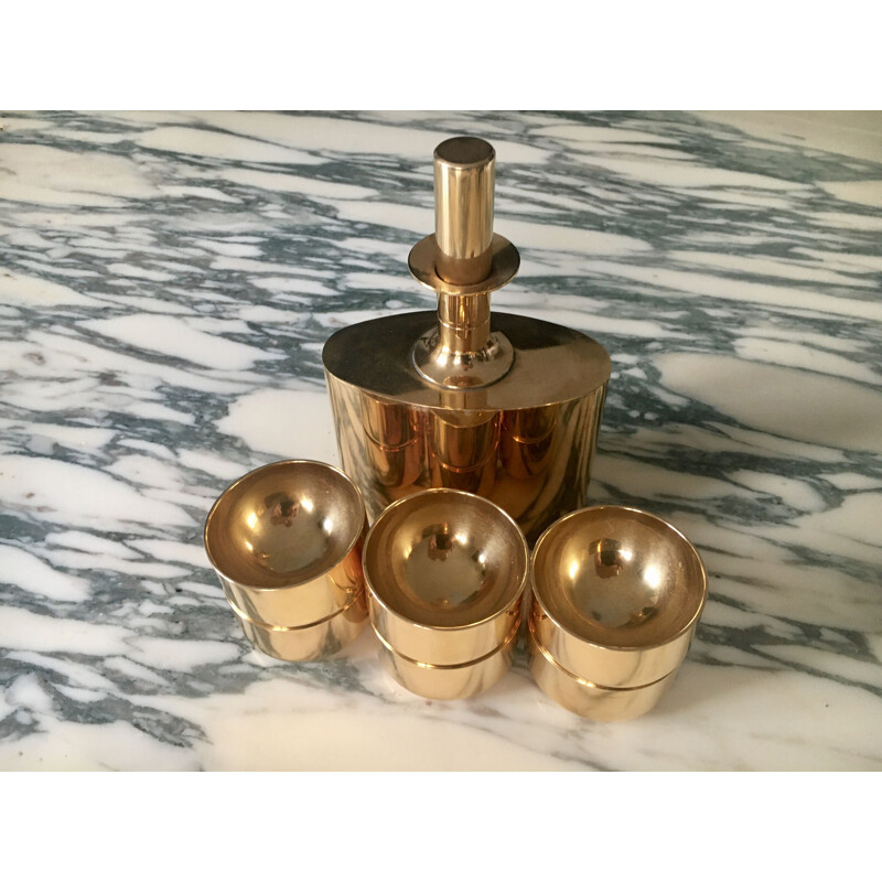 Vintage gold-plated service by Pierre Forsell for Skultuna, Sweden 1970