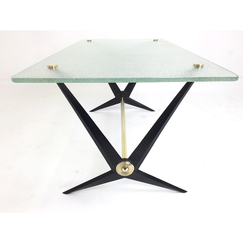 Console in glass and cast iron, Angelo OSTUNI - 1950s