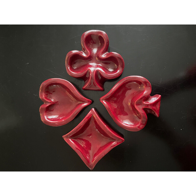 Set of 4 vintage ceramic ashtrays by Santiago Rodrígez, 1950