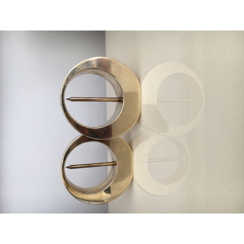 Pair of vintage solid brass candle holders by Arthur Pettersson, 1960