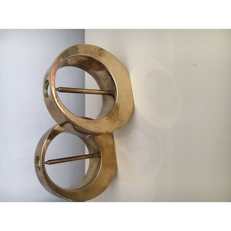 Pair of vintage solid brass candle holders by Arthur Pettersson, 1960