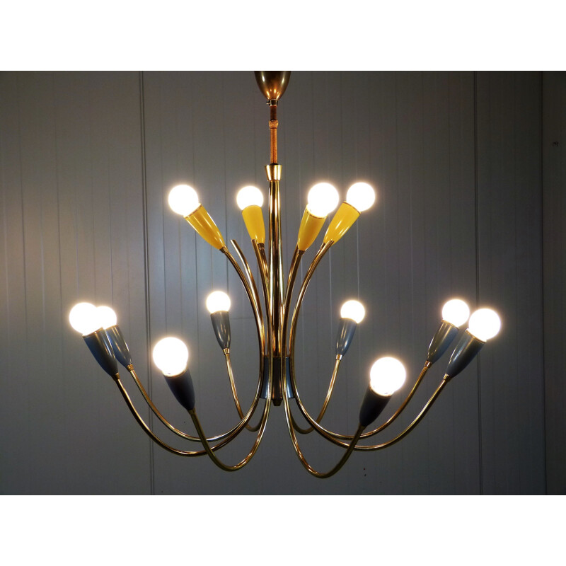 Mid century 12-armed pendant light - 1950s