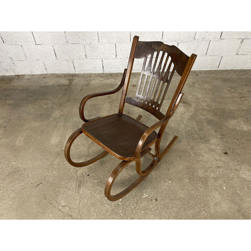 Vintage schommelstoel van Gustav Siegel voor Jacob