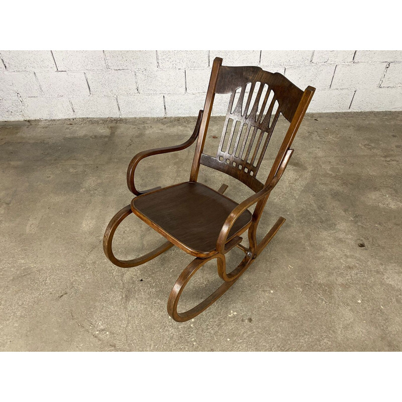 Vintage rocking chair by Gustav Siegel for Jacob & Josef Kohn, 1900