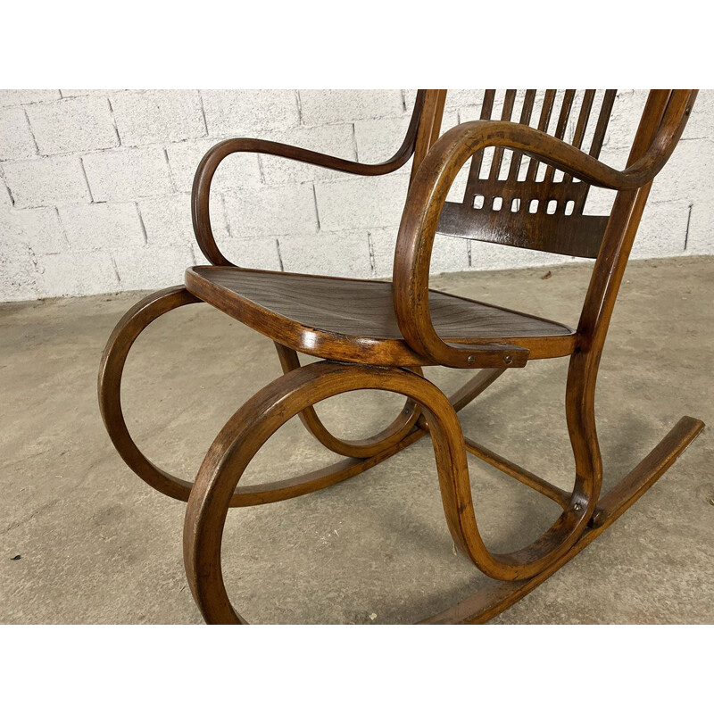 Vintage schommelstoel van Gustav Siegel voor Jacob