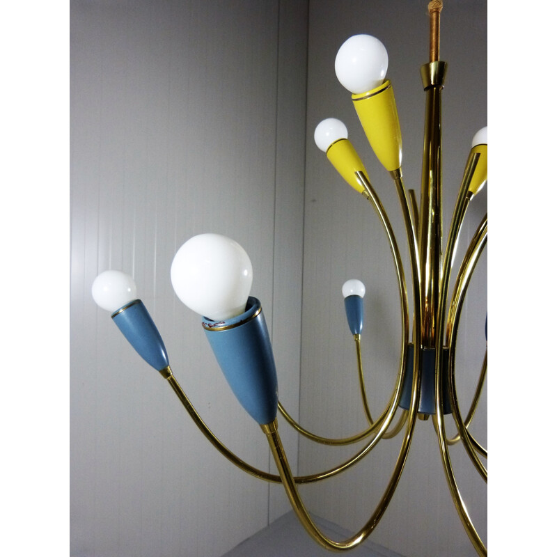 Mid century 12-armed pendant light - 1950s