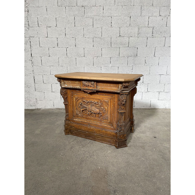 Vintage pine and oak reception desk