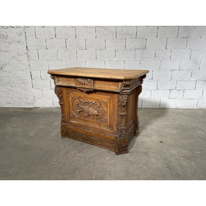 Vintage pine and oak reception desk