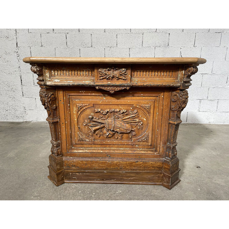 Vintage pine and oak reception desk