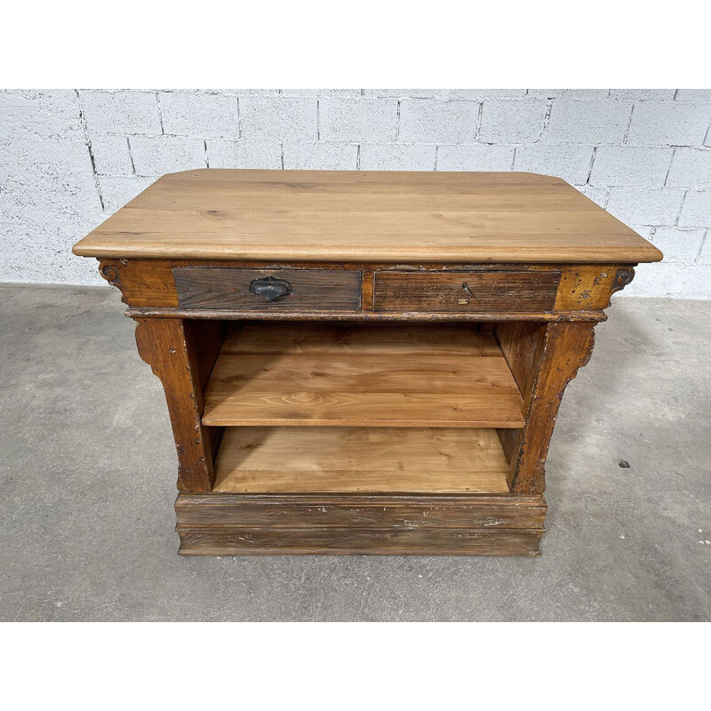 Vintage pine and oak reception desk