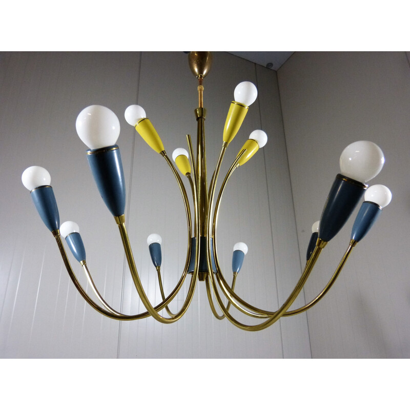 Mid century 12-armed pendant light - 1950s