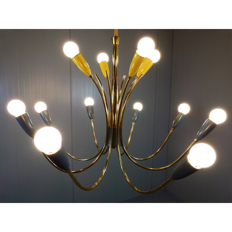 Mid century 12-armed pendant light - 1950s