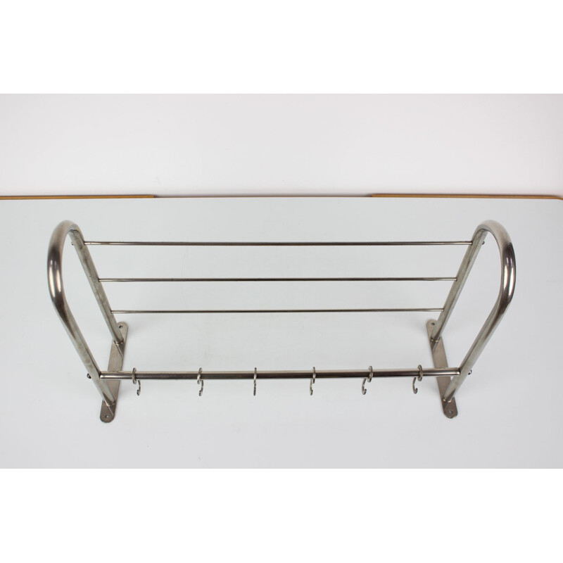 Vintage Bauhaus wall coat rack, 1930s