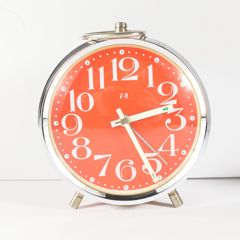 Vintage mechanical alarm clock from Prim, Czechoslovakia 1960