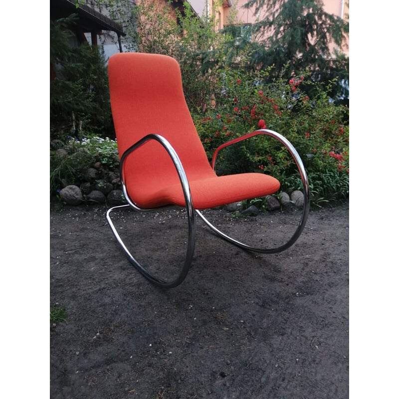 Sedia a dondolo vintage S 826 di U. Böhme per Thonet, 1971