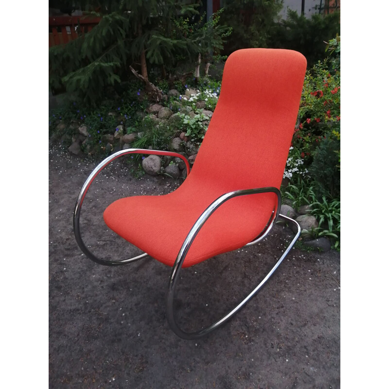 Silla mecedora vintage S 826 de U. Böhme para Thonet, 1971